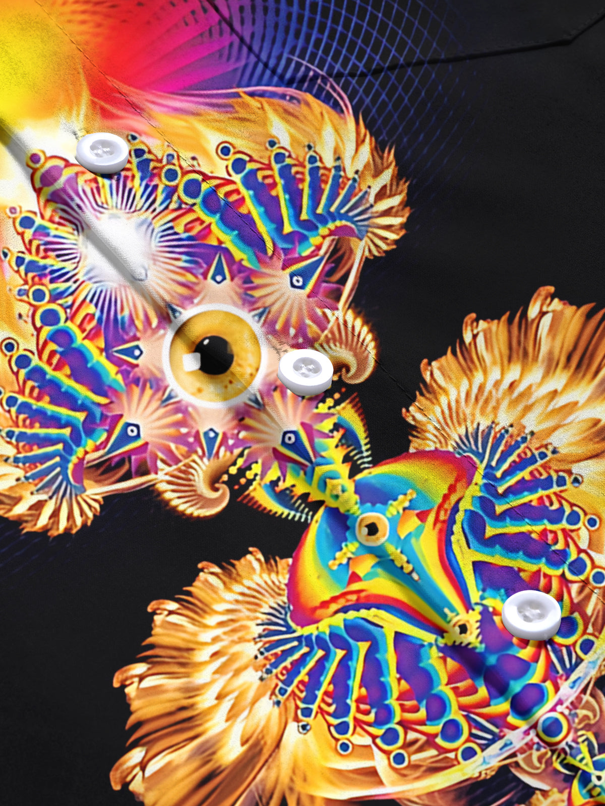 Abstract Art Print Men's Pocket Short Sleeve Shirts