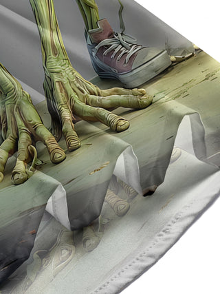 Men's zombie print short sleeve shirt Halloween costume lifestyle shot