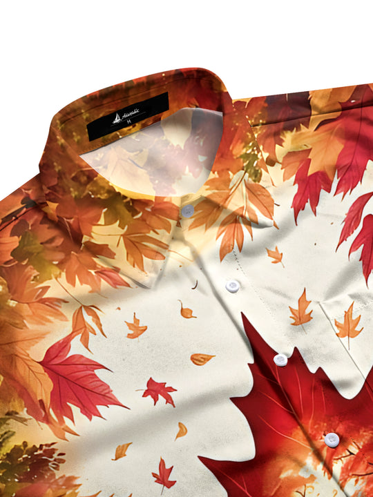 men's world map pattern shirt side view