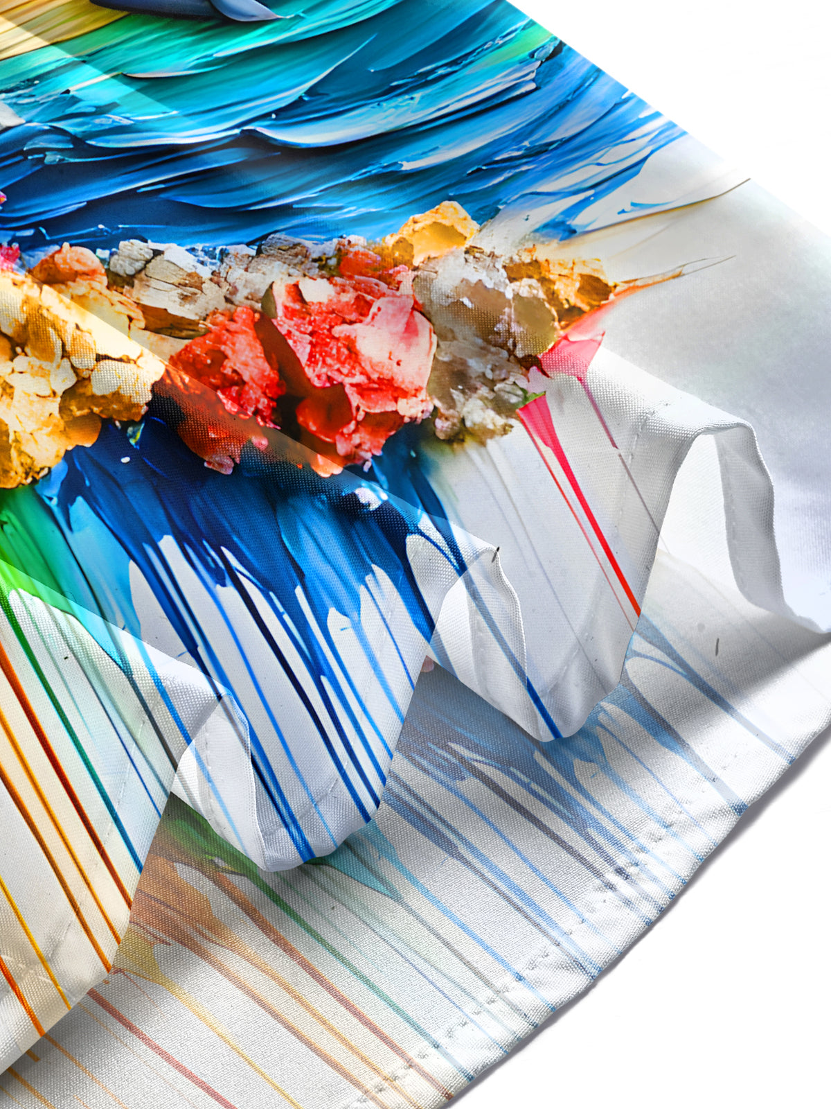 Lighthouse Floral Seagulls Whale Tie Dye Art Relief Men's Pocket Short Sleeve Shirts