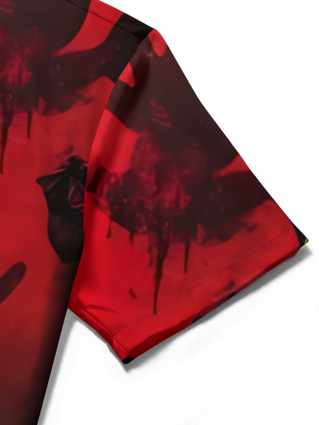 men's Halloween shirt close-up short sleeve