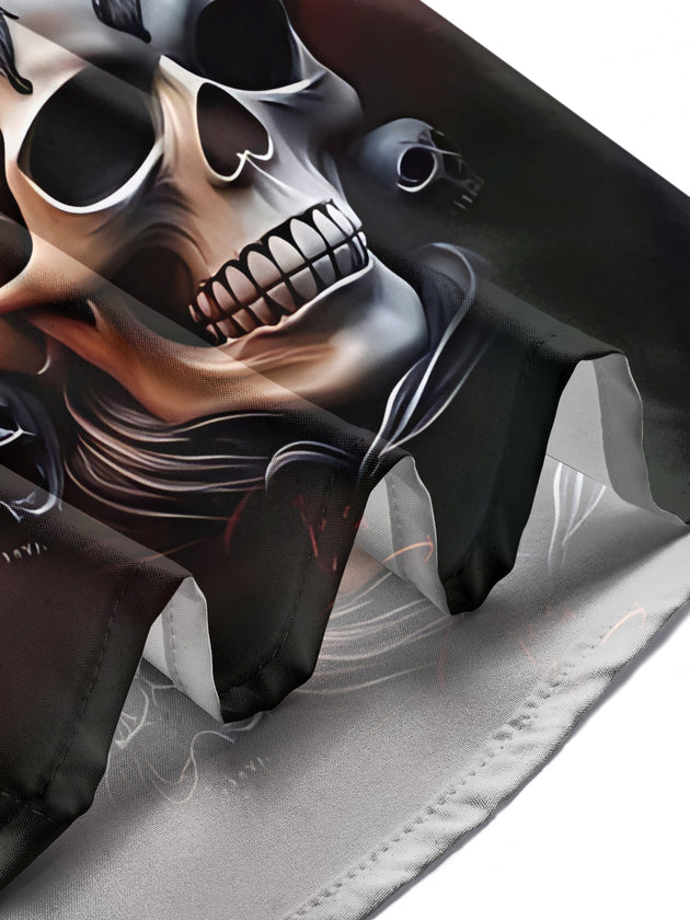Men's skull print short sleeve shirt lifestyle scene Halloween costume