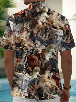 men's artistic design shirt back view