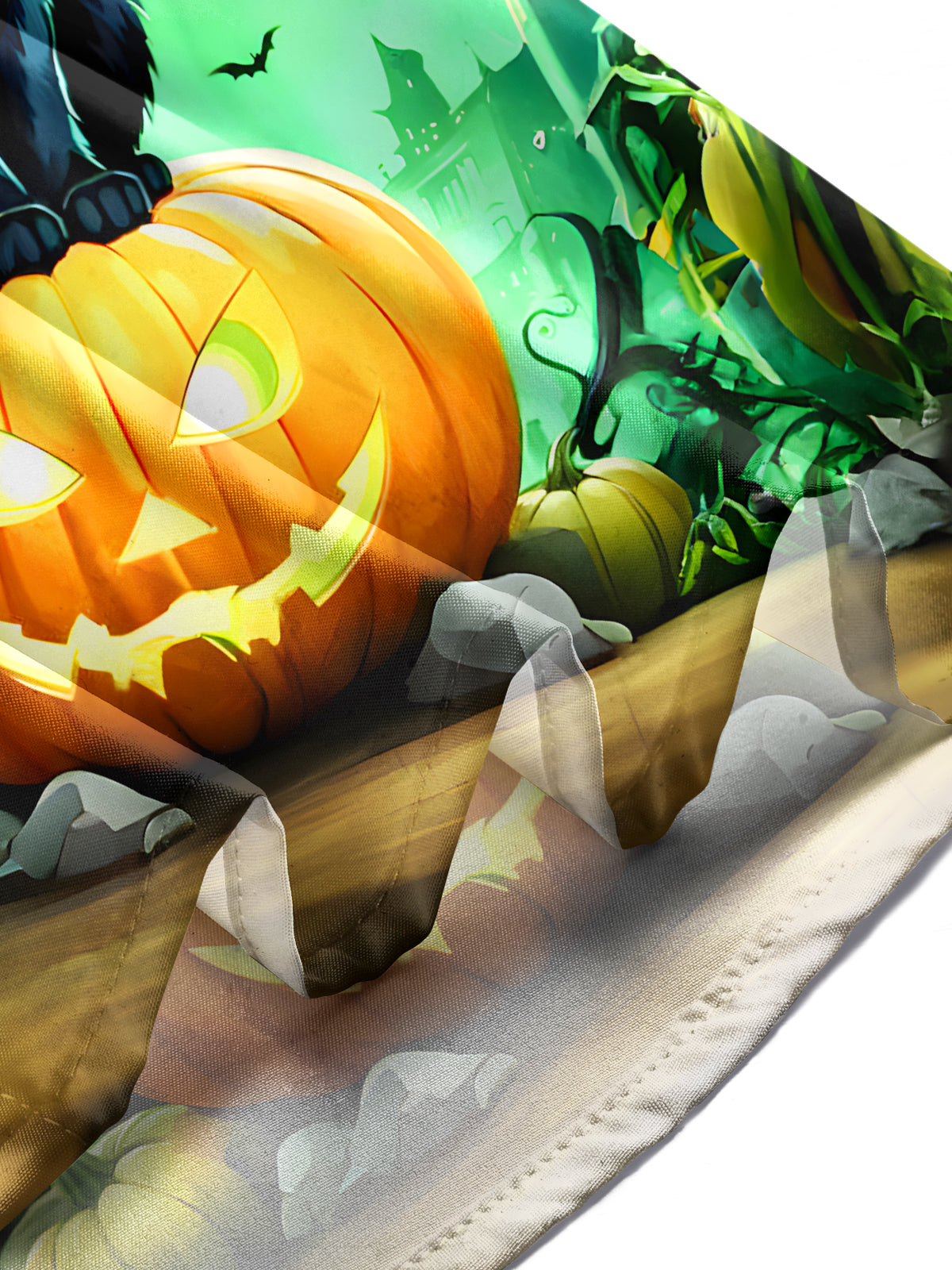 Halloween Cat Pumpkin Men's Pocket Long Sleeve Shirts