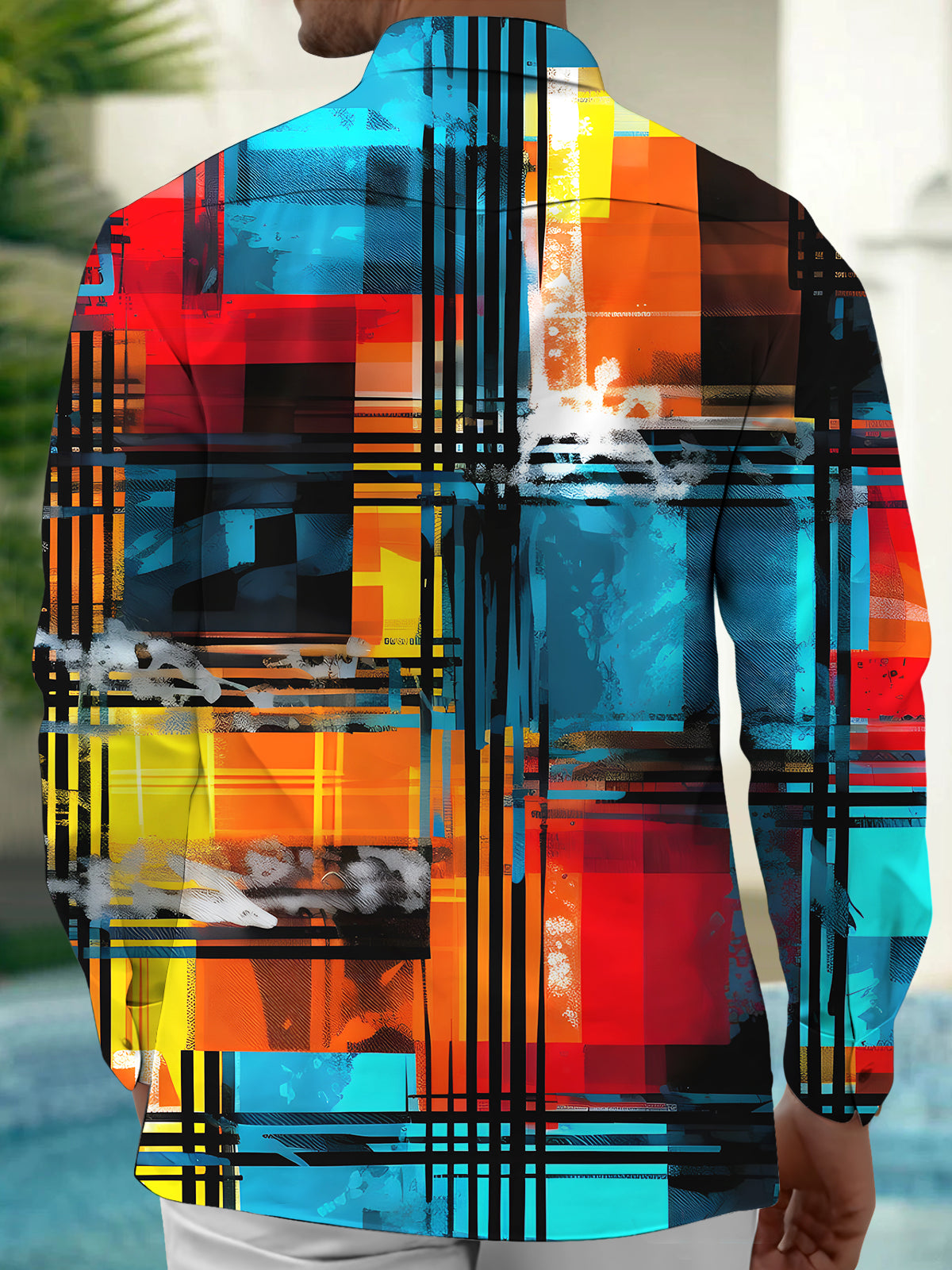 Geometry Men's Pocket Long Sleeve Shirts