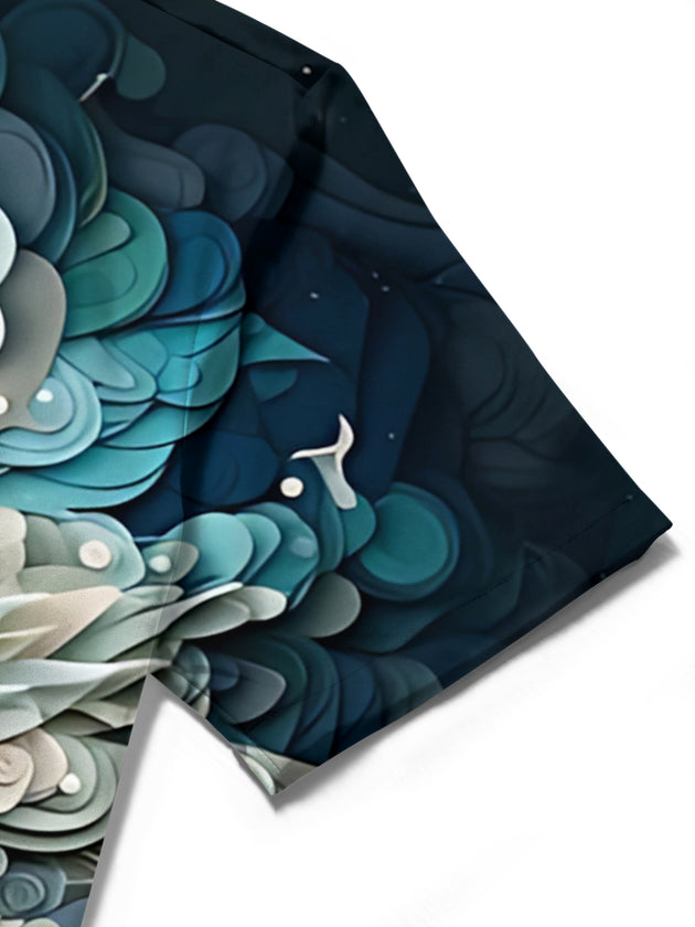 men's printed shirt close-up short sleeve