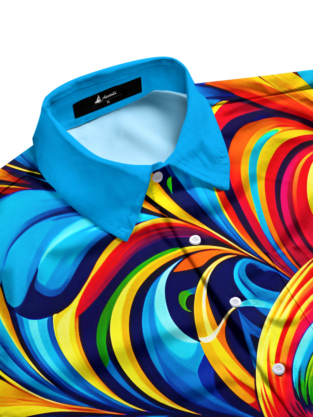 Hawaiian Colorful Parrot Men's Pocket Long Sleeve Shirts