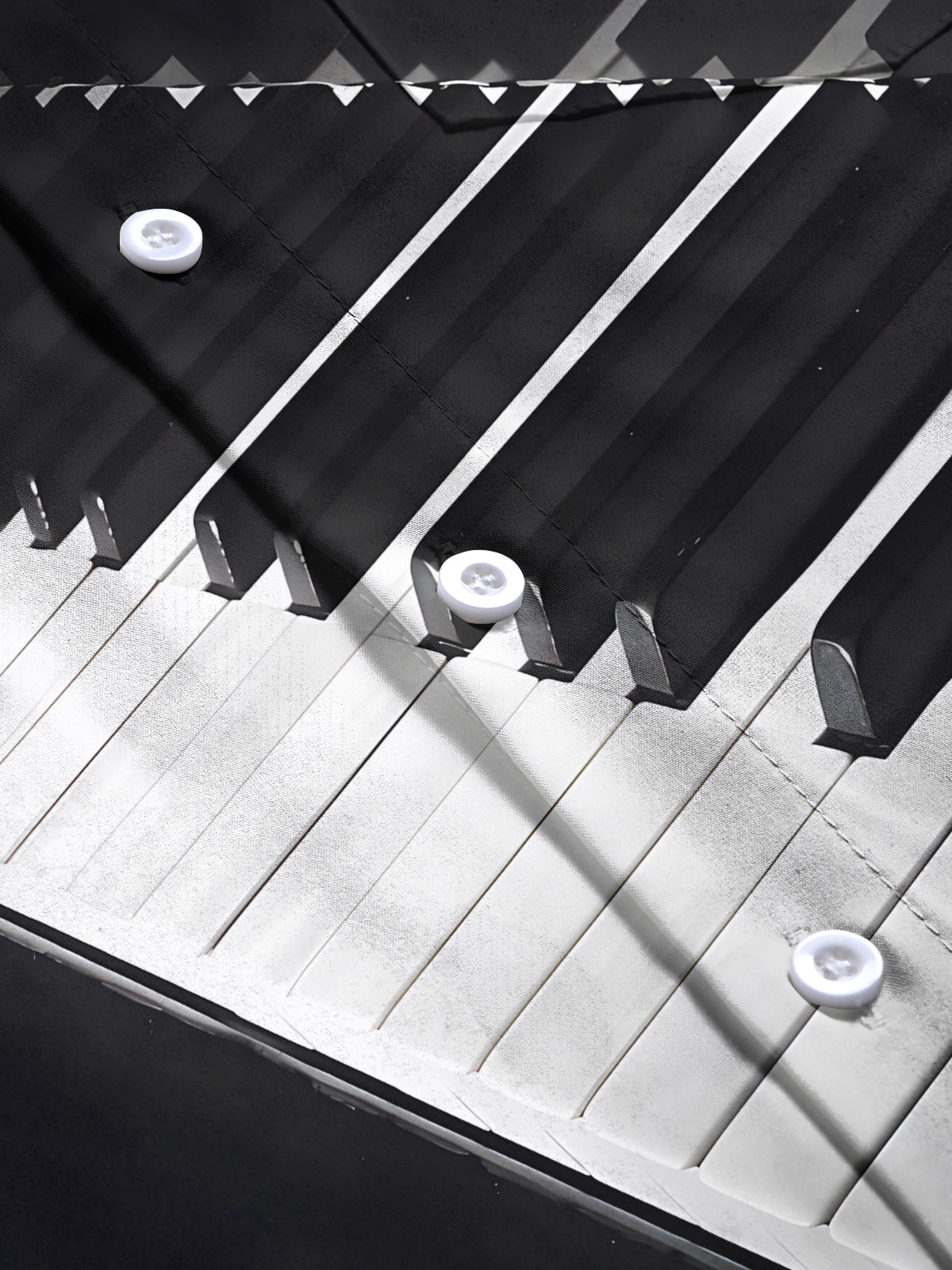 Piano Print Men's Pocket Long Sleeve Shirts