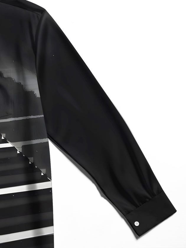 men's printed shirt close-up full sleeve