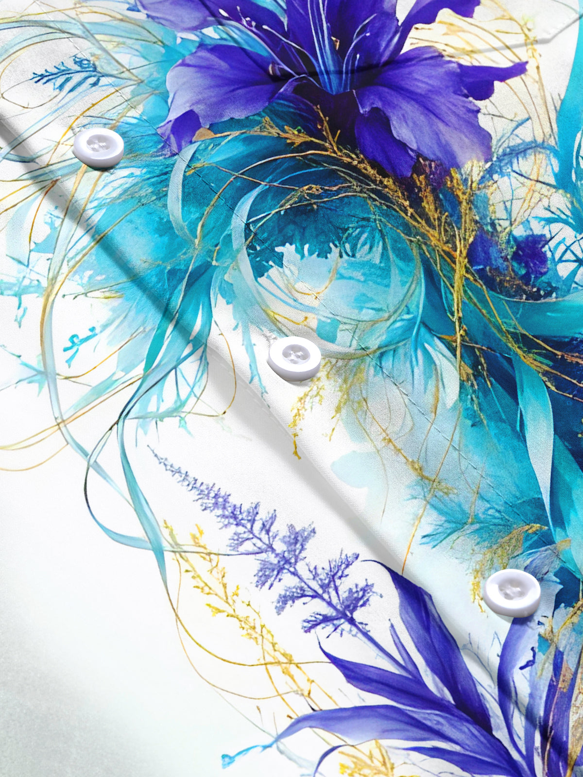 Art Floral Men's Pocket Short Sleeve Shirts