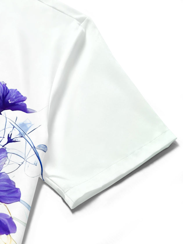 men's floral shirt close-up short sleeve