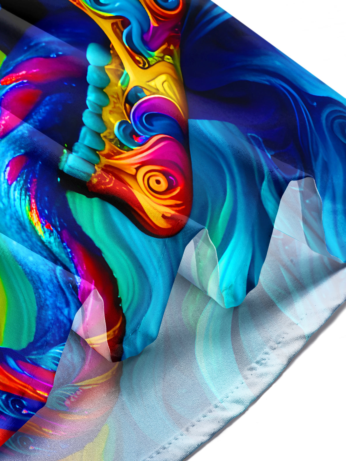 Colorful Abstract Skull Swirl Halloween Men's Pocket Short Sleeve Shirts