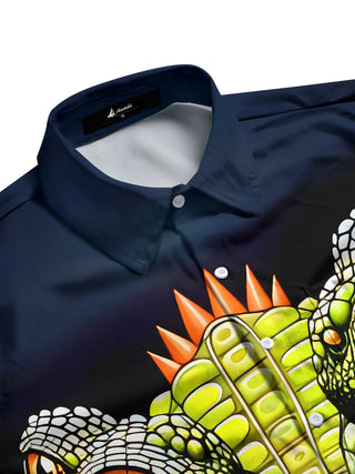 Men's Funny Crocodile Half Sleeve Shirt Side View