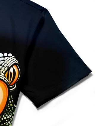 men's printed shirt close-up short sleeve