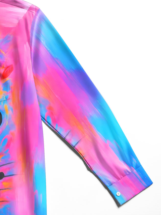 men's tie dye shirt close-up full sleeve