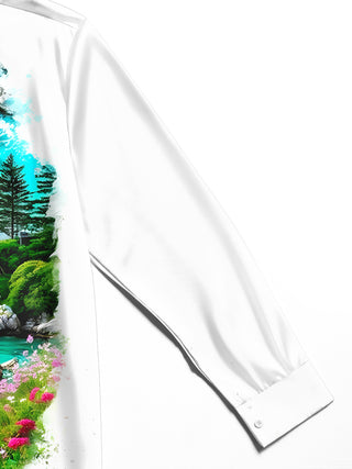 men's Hawaiian shirt close-up full sleeve