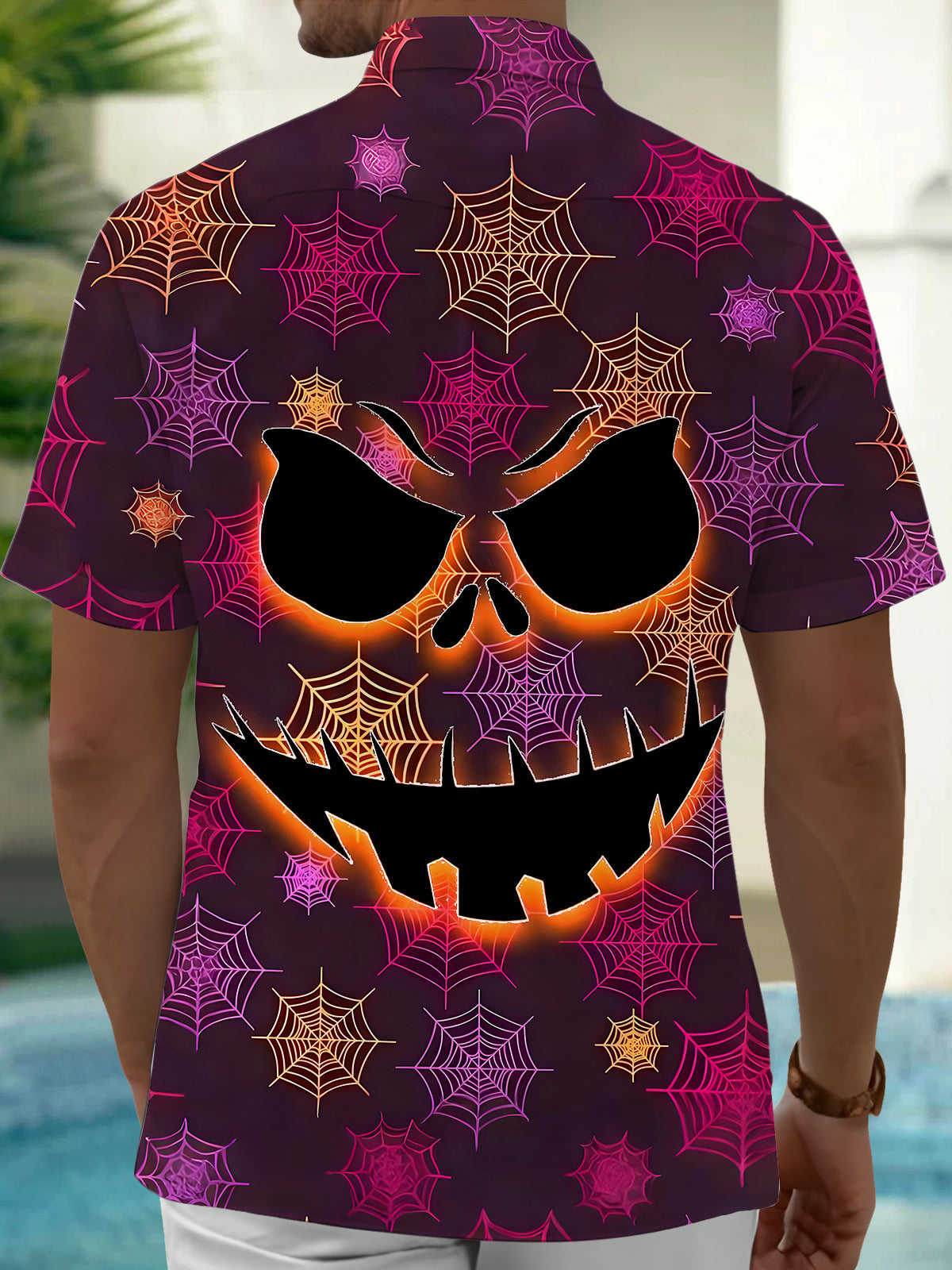 Halloween Men's Pocket Short Sleeve Shirts
