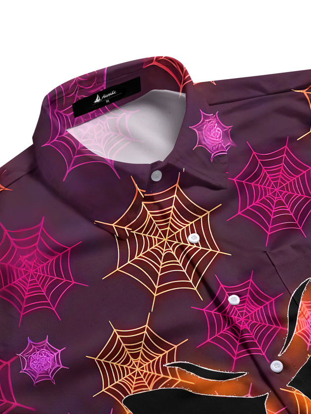 men's horror print shirt side view
