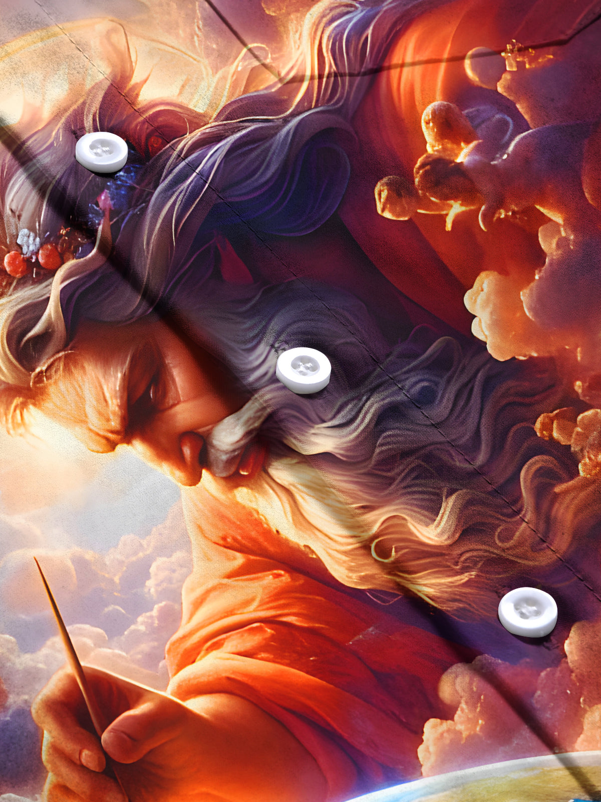 Creation Of Earth The Divine Touch Men's Pocket Long Sleeve Shirts