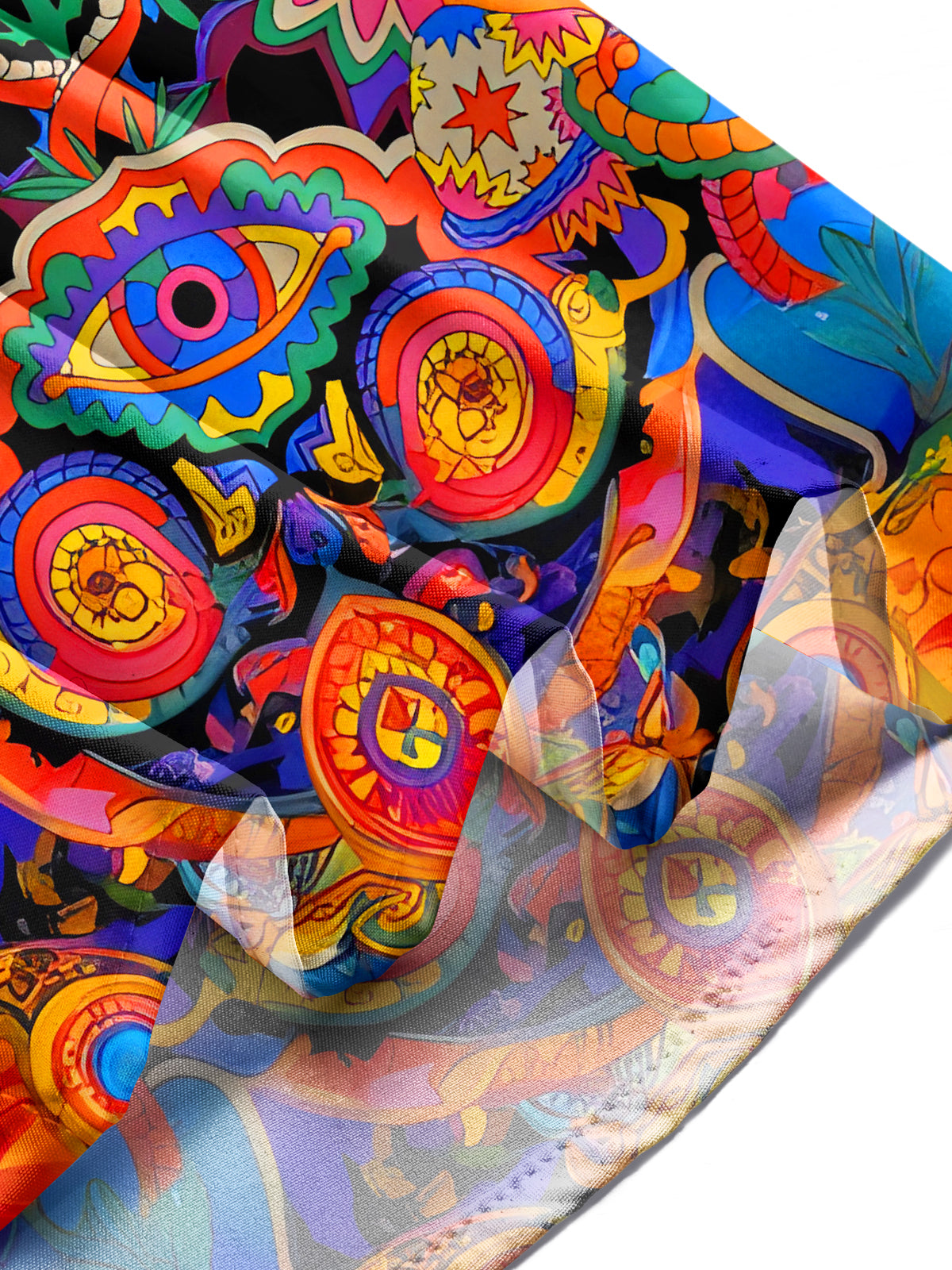 Art Abstract Carnival Eyes Men's Pocket Short Sleeve Shirts