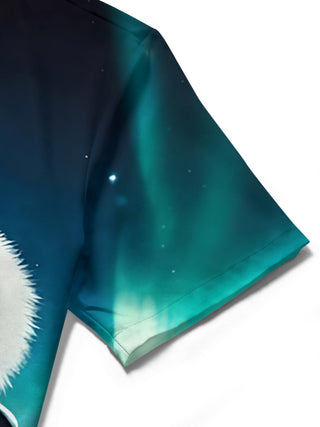 men's Christmas shirt close-up short sleeve