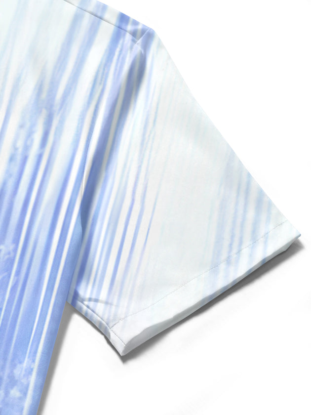 men's printed shirt close-up short sleeve