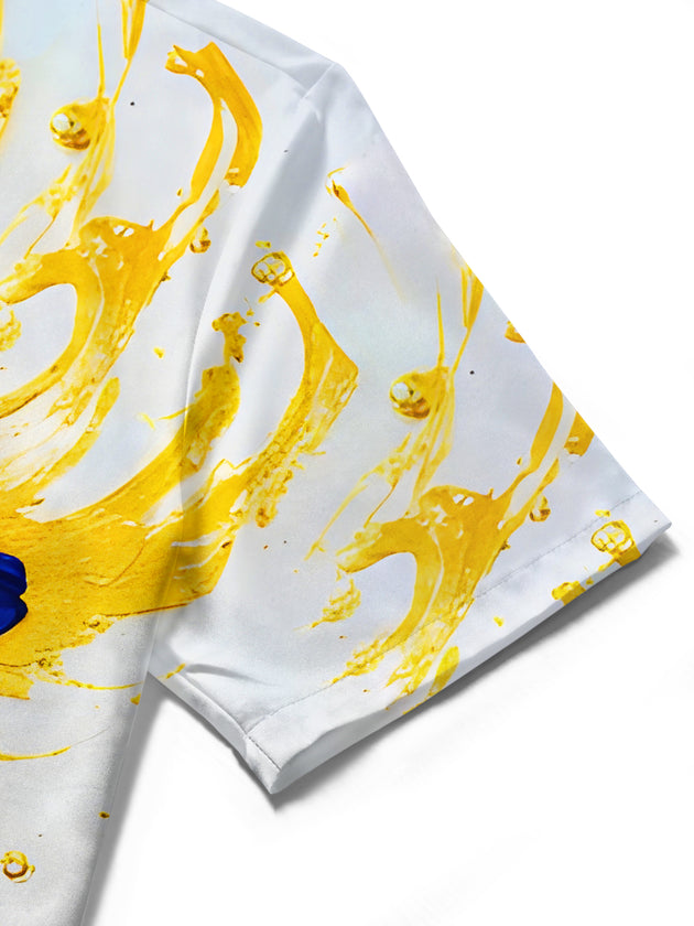 men's floral shirt close-up short sleeve