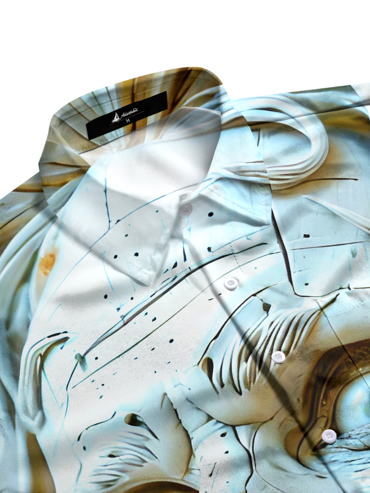 Funny Skull Art Relief Halloween Men's Pocket Long Sleeve Shirts