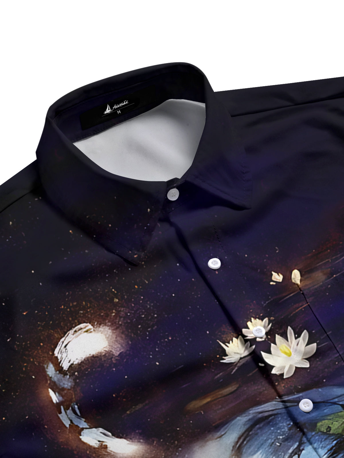 Tiger Lotus Print Men's Pocket Short Sleeve Shirts
