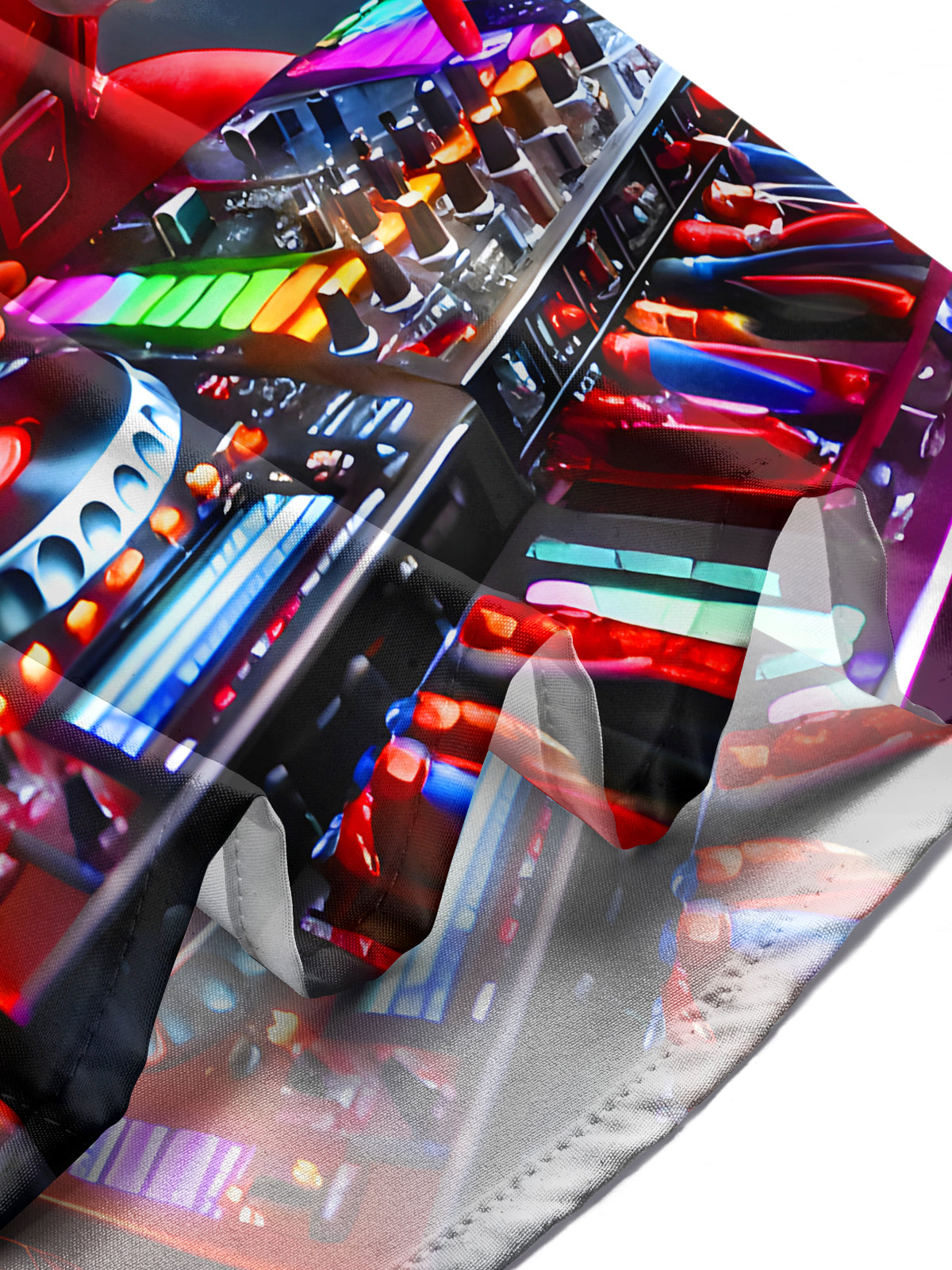 DJ Santa Music Party Xmas Men's Pocket Long Sleeve Shirts