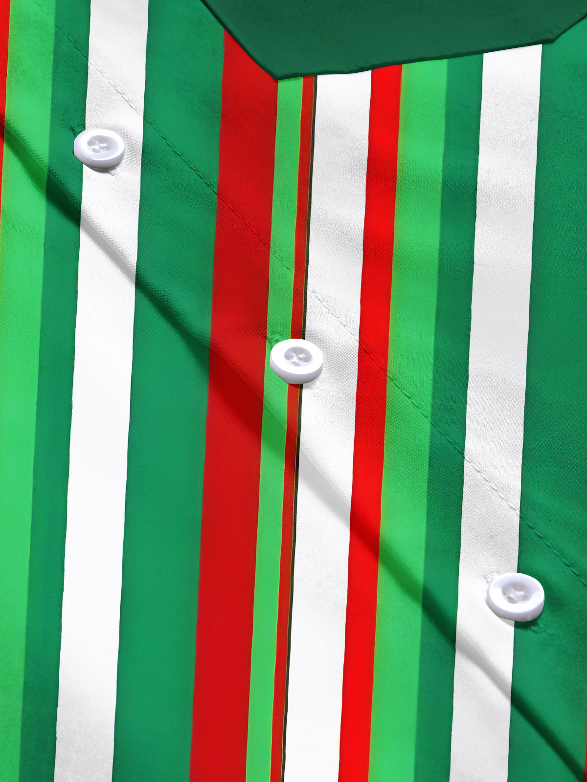 Christmas Stripes Men's Pocket Long Sleeve Shirts