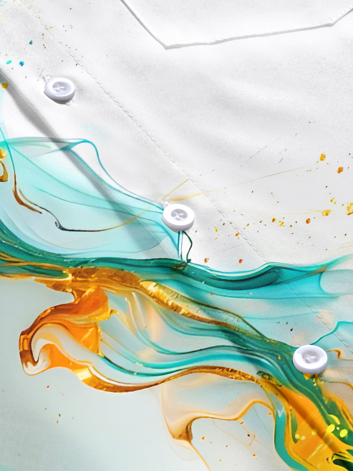 Molten Gold Fluid Art Men's Pocket Short Sleeve Shirts