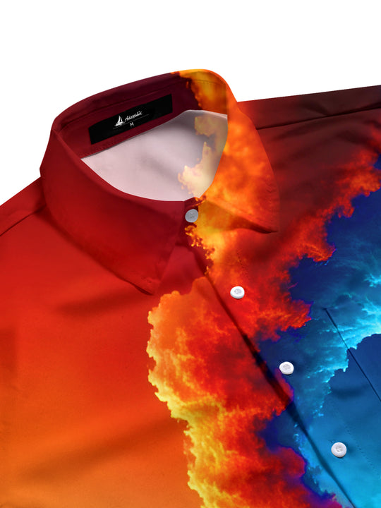 men's surf print shirt side view