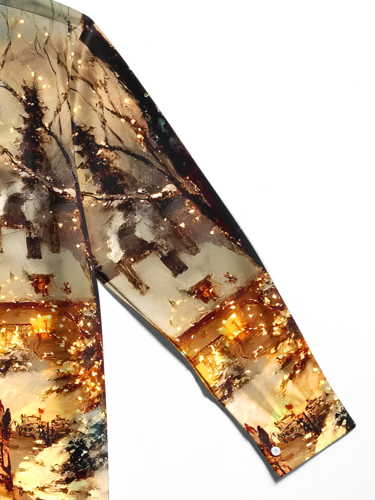 Winter Christmas Skating Men's Pocket Long Sleeve Shirts