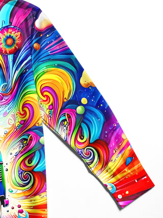 Men's Car Art Print Long Sleeve Shirt Lifestyle Side View