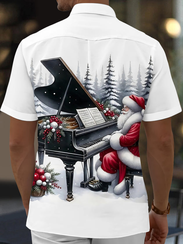men's holiday shirt back view