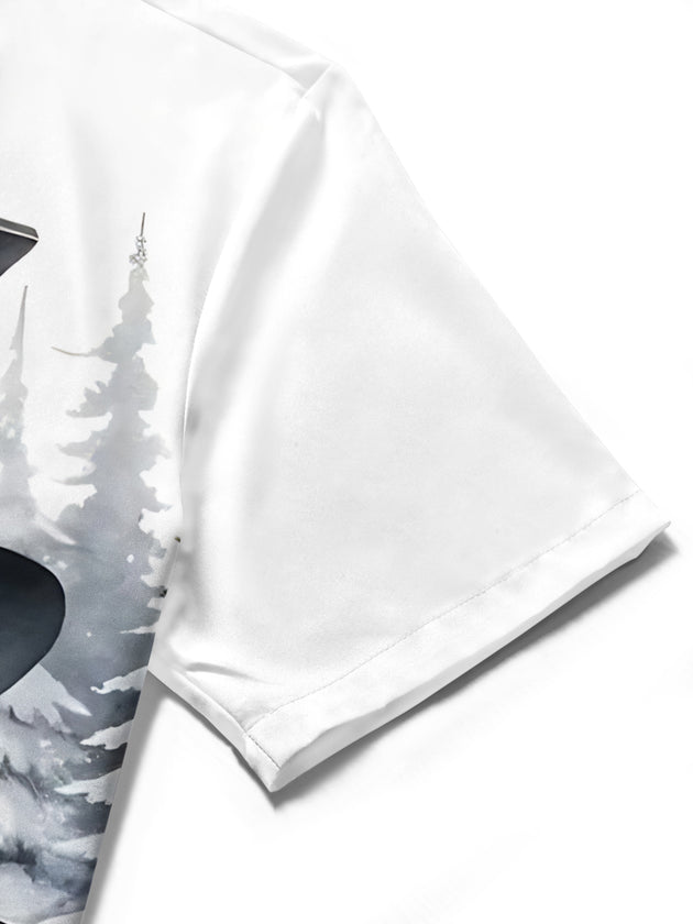 men's Christmas shirt close-up short sleeve