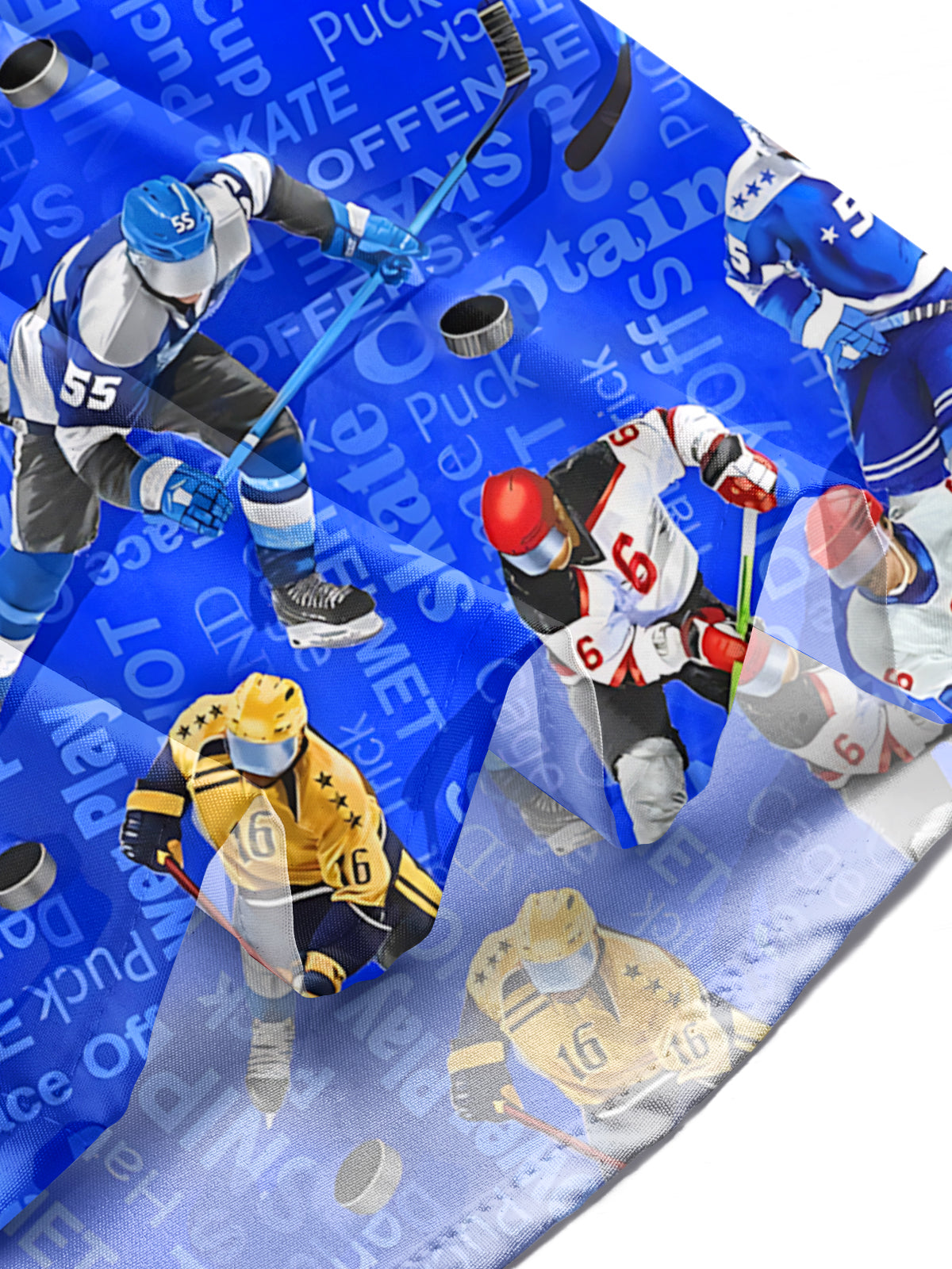 Hockey Player Print Men's Pocket Short Sleeve Shirts