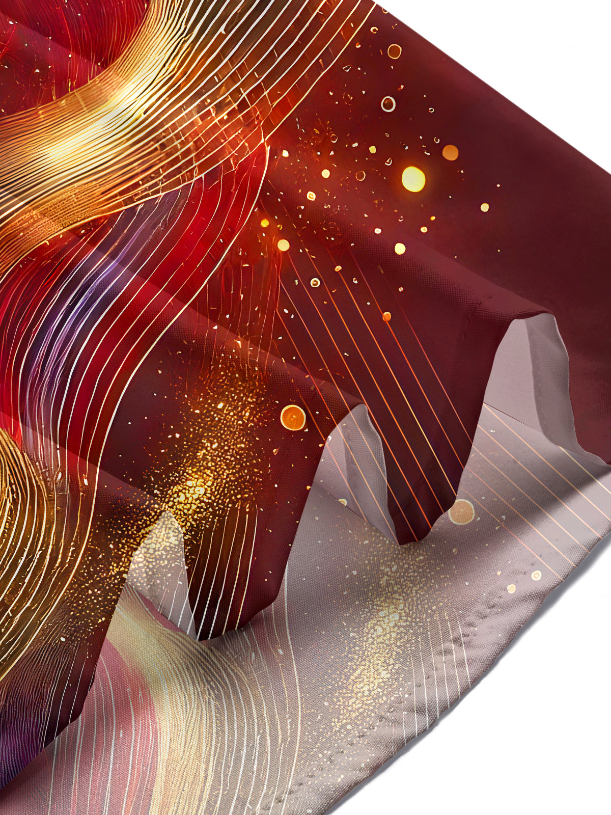 Xmas Red Molten Gold Fluid Art Men's Pocket Long Sleeve Shirts