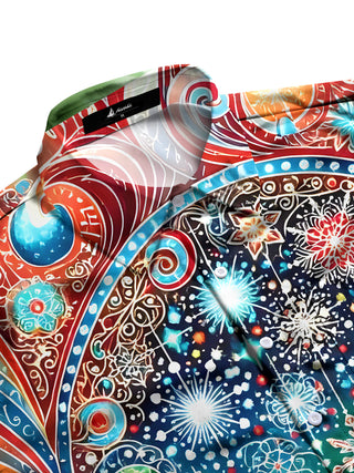 men's holiday shirt back view