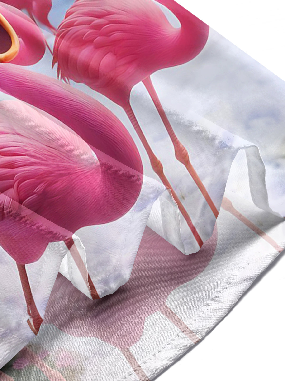 Christmas Flamingo Print Men's Pocket Short Sleeve Shirts