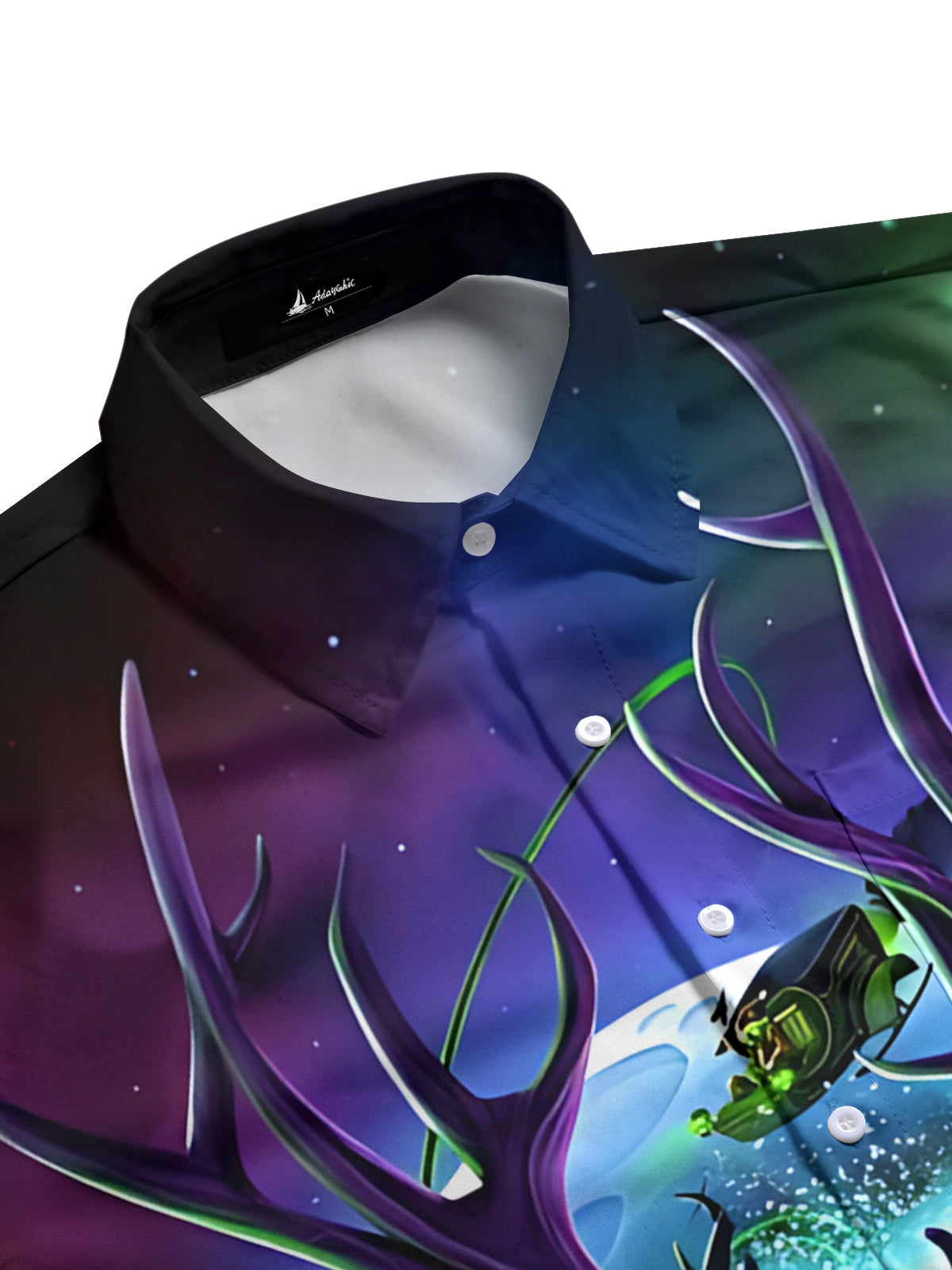 Christmas Reindeer Art Print Men's Pocket Long Sleeve Shirts