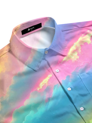 men's tie-dye shirt side view