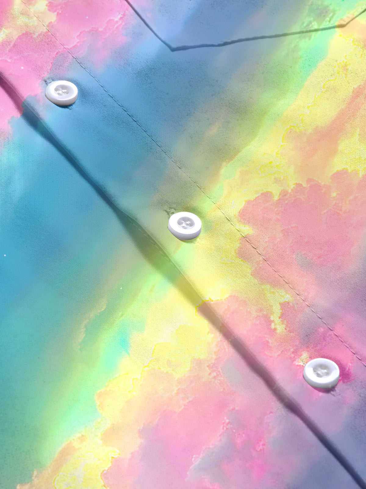 Cloud Tie Dye Men's Pocket Long Sleeve Shirts