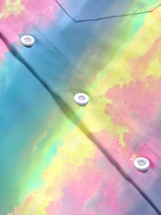 men's tie dye long sleeve flat lay shirt