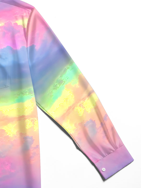 men's tie dye shirt close-up full sleeve