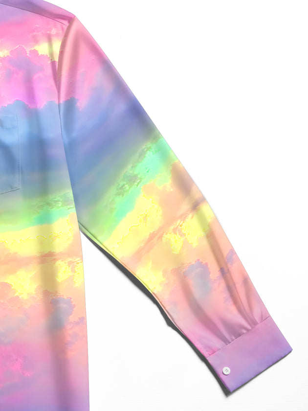 men's tie dye shirt close-up full sleeve
