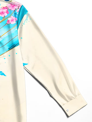 men's floral shirt close-up full sleeve