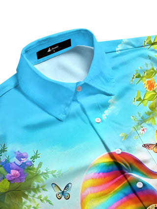 men's graphic art shirt side view