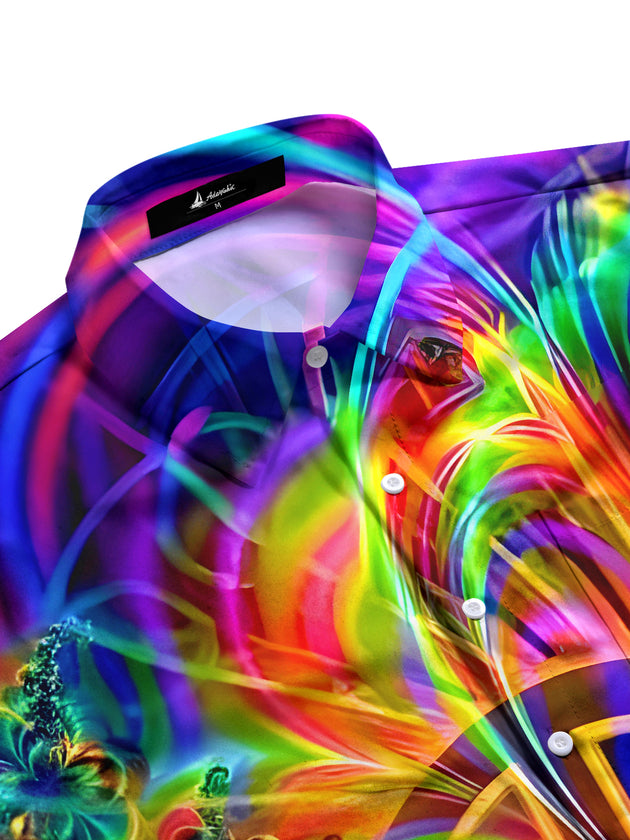 men's tie-dye shirt side view